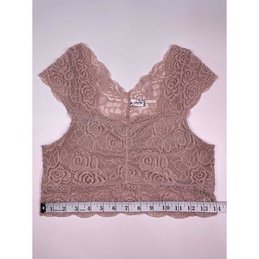 Free People Intimately Lace Bralette Top Medium Pink Nude - Picture 7 of 8